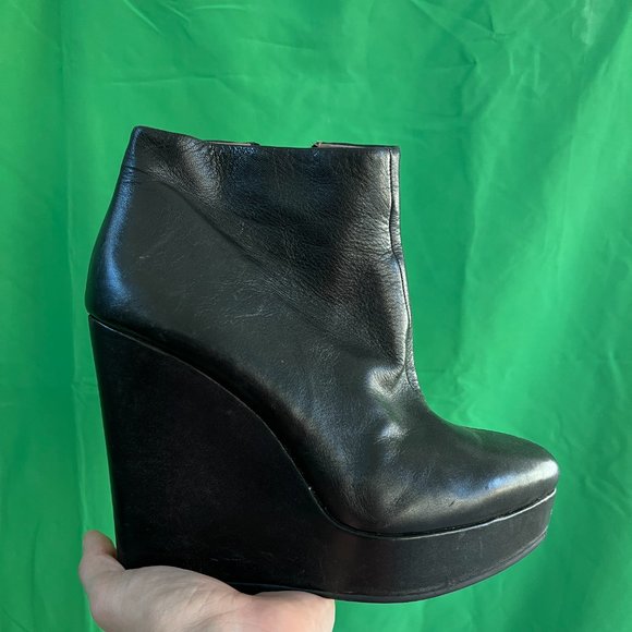 Corso Como Leather Wedge Ankle Boots Size 8 - Picture 3 of 8